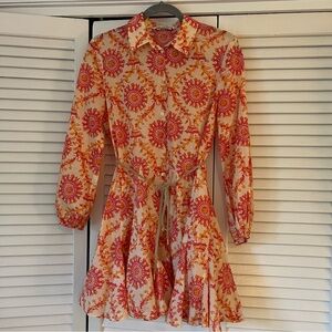 Zara Long Sleeve Dress - Pink and Orange Floral